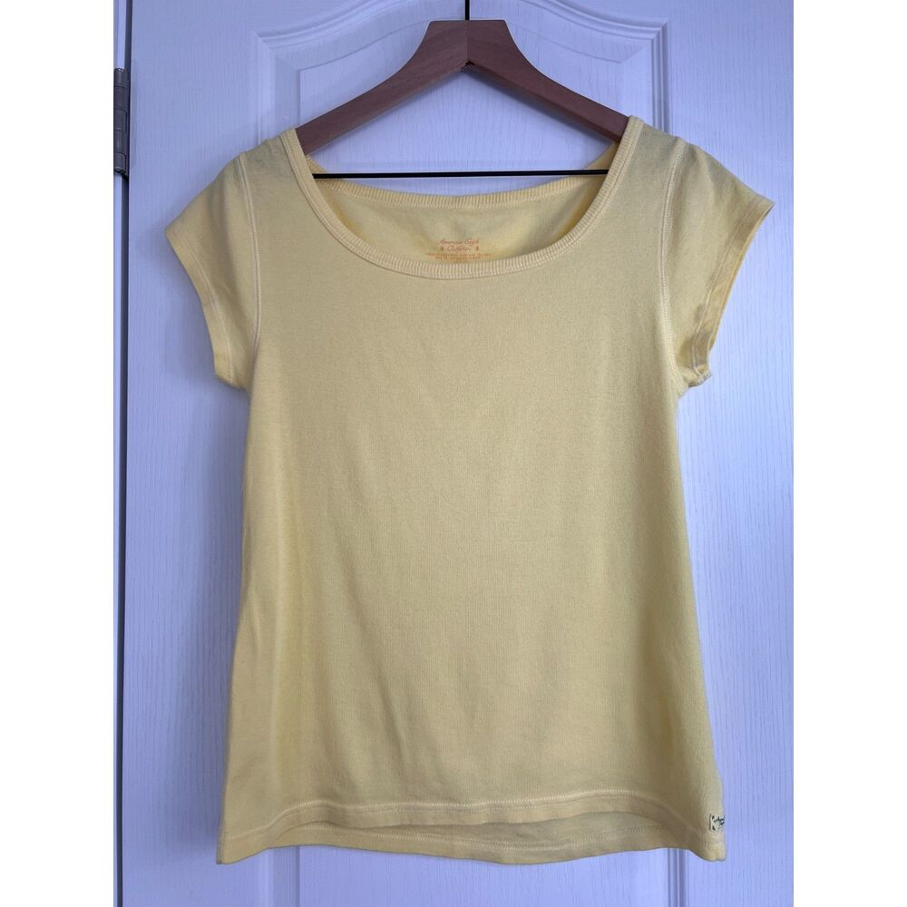 American Eagle Outfitters Y2K Women's Yellow Short Sleeve Tee Top Size L